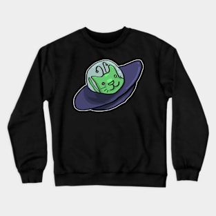 Alien cat in UFO Crewneck Sweatshirt